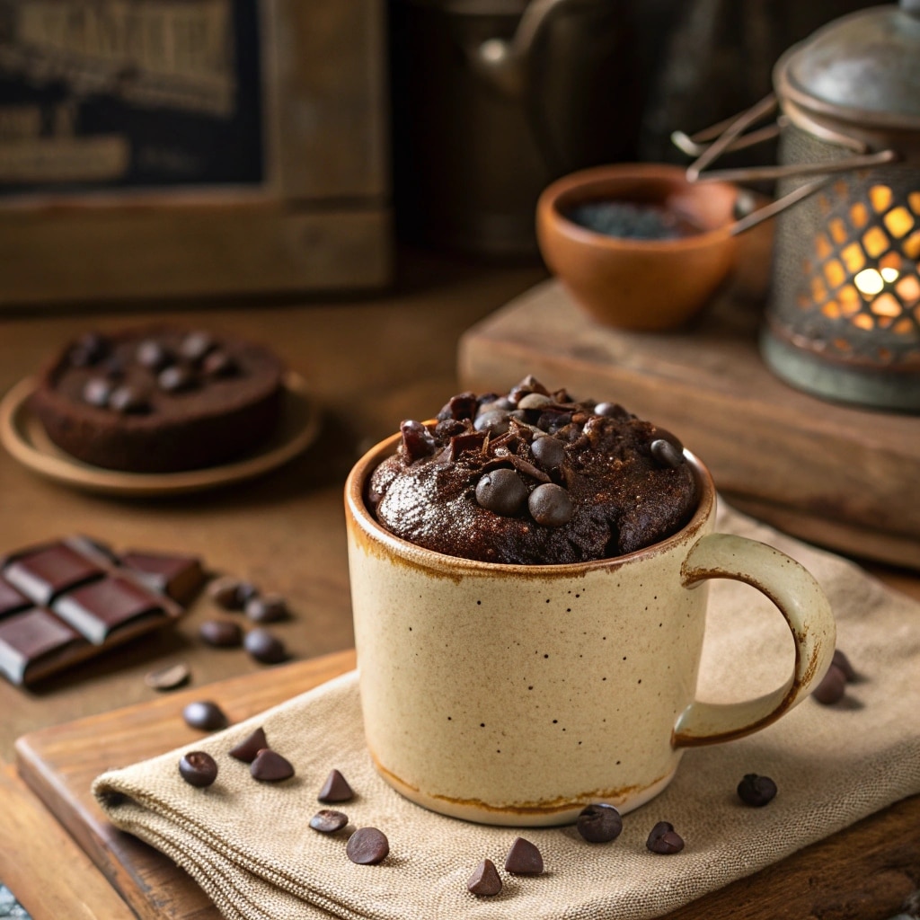 Cottage cheese chocolate mug cake