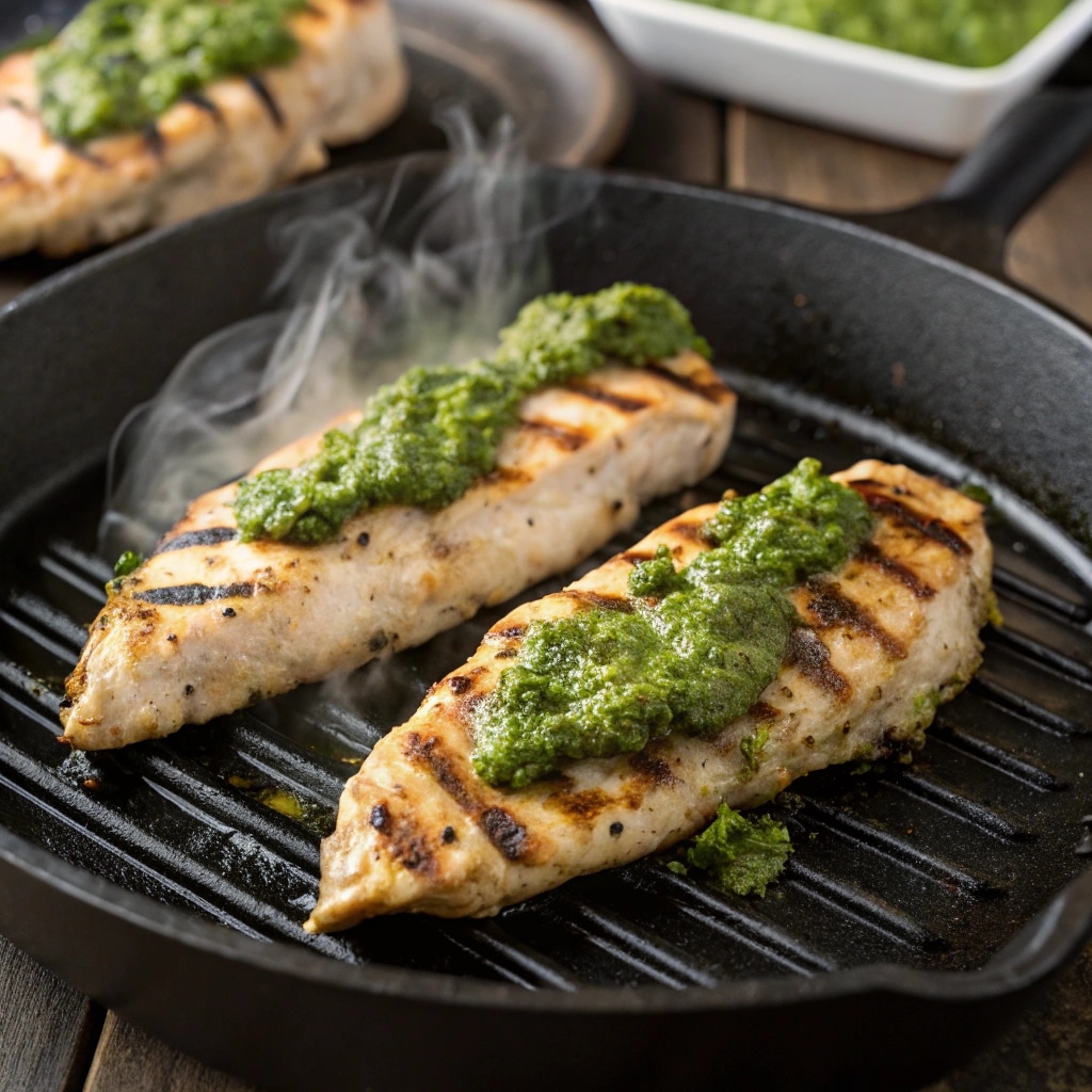 reek Chicken Orzo Salad: A Fresh & Easy Mediterranean Recipe 10 Grilled basil pesto chicken on grill pan