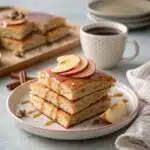 Sheet Pan Sourdough Pancakes: The Cozy, No-Fuss Breakfast You’ll Love 6 Sliced sheet pan sourdough pancakes topped with cinnamon glaze and apple