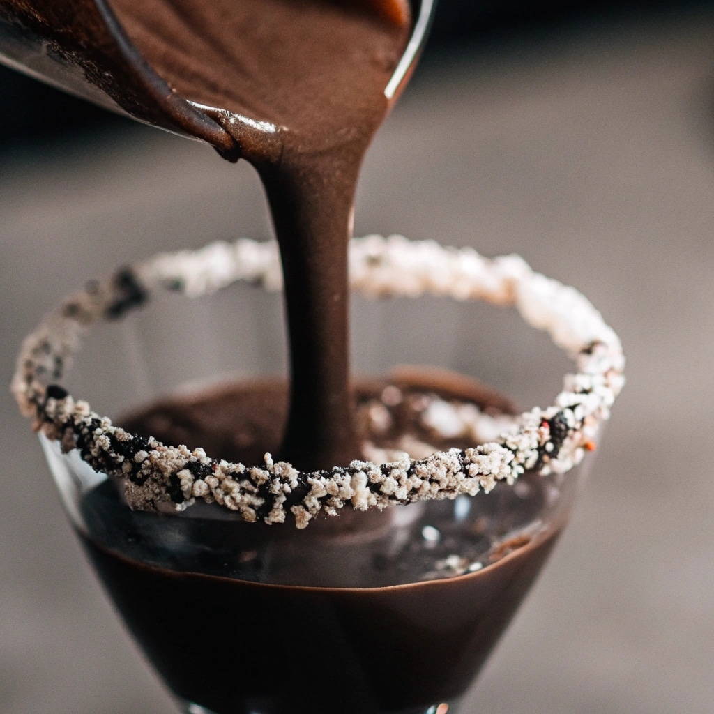 Tahini Iced Coffee: The Ultimate Creamy Coffee Twist You Need Now 10 Dipping glass rim in melted chocolate and sesame seeds