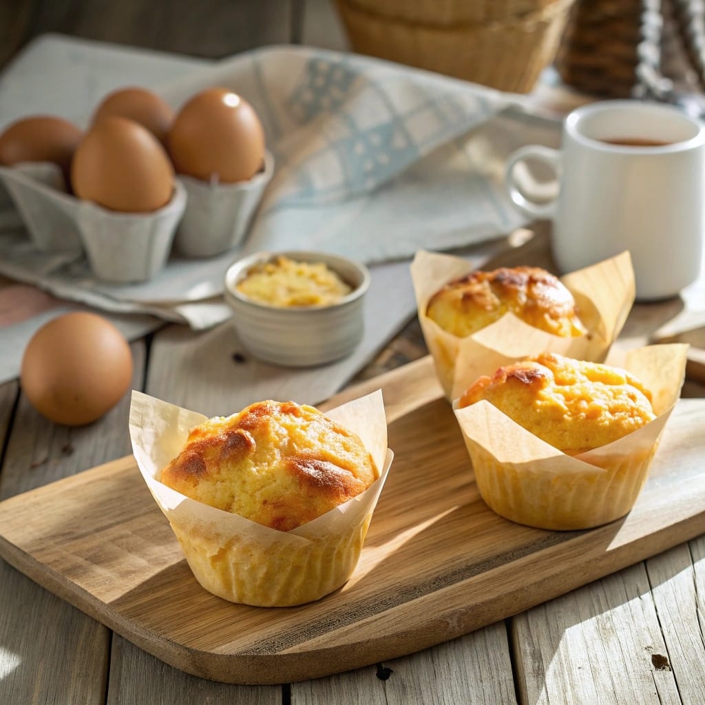 baked egg food challenge muffins on breakfast table