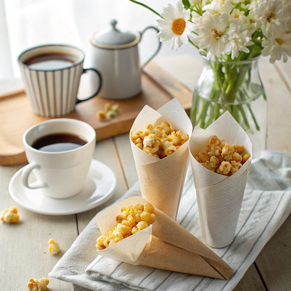 Hot Honey Butter Popcorn Recipe – The Ultimate Sweet & Spicy Snack 9 served hot honey butter popcorn cones